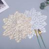 1pc Snowflake Placemats, Round Tablemats for Dining, Hand Wash Only, Non-Textile, Decorative Table Settings for Kitchen, Wedding
