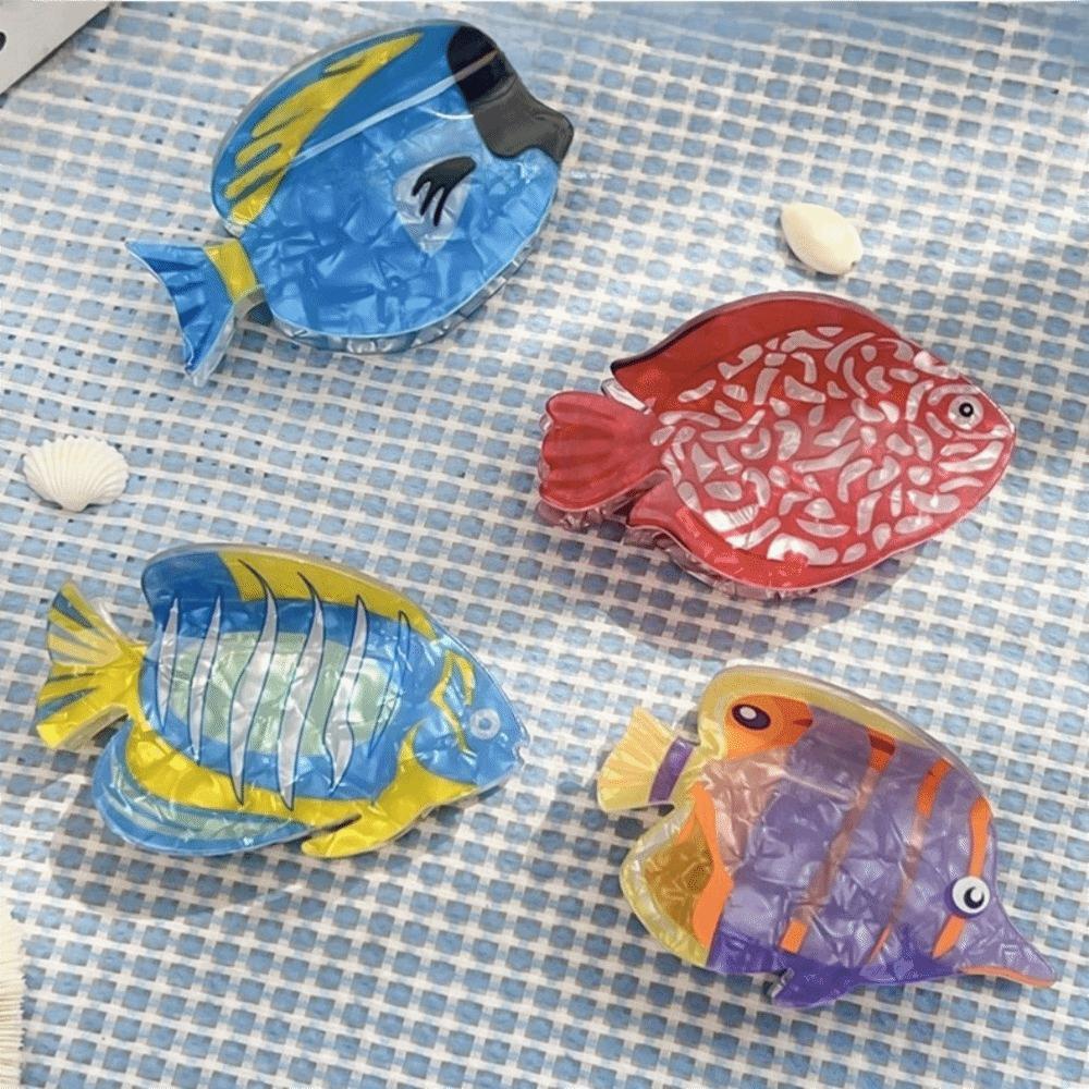 Ozean-Serie Fisch Haarkralle Cartoon Acryl Haarkralle Süßer Großer Hai-Clip Pferdeschwanzhalter