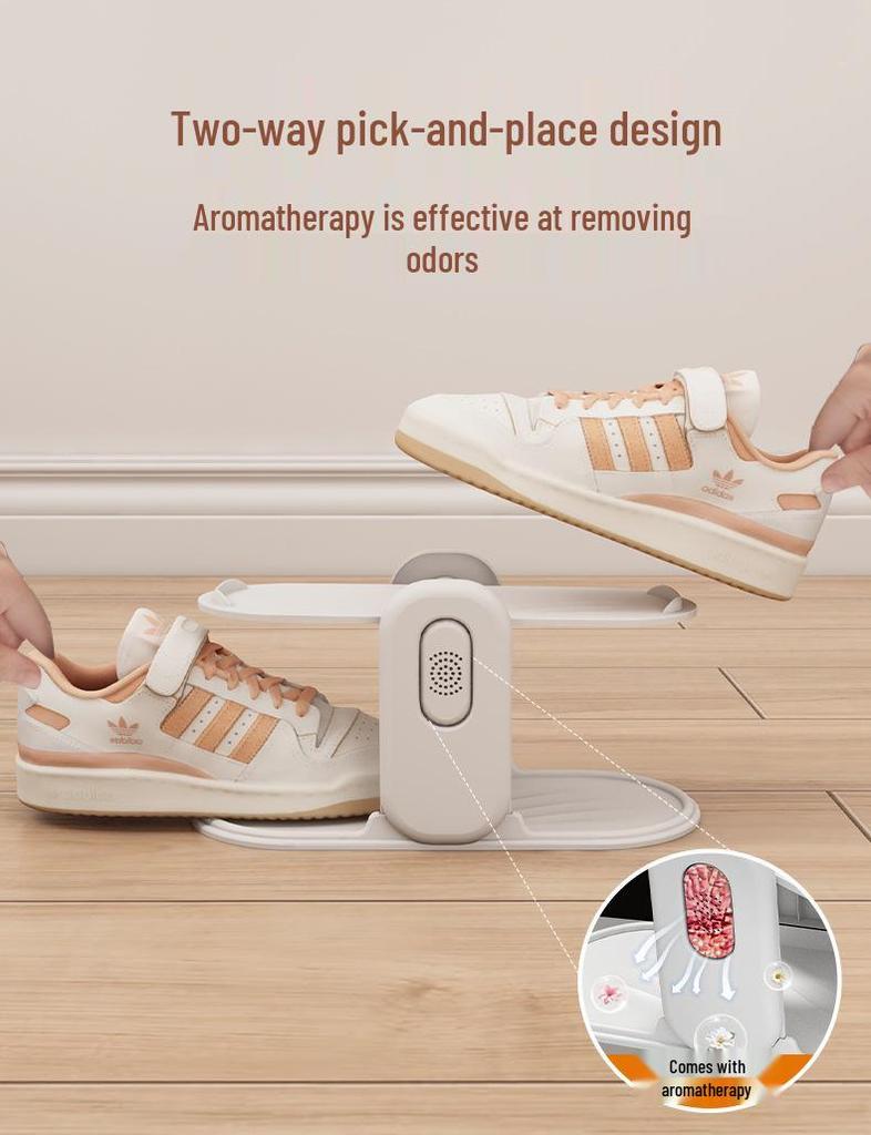 Adjustable Double-Layer Folding Shoe Rack for Space-Saving Storage In Home Cabinets