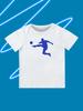 Round Neck Printed Pattern Pullover Short Sleeve Kids Tops Football Player