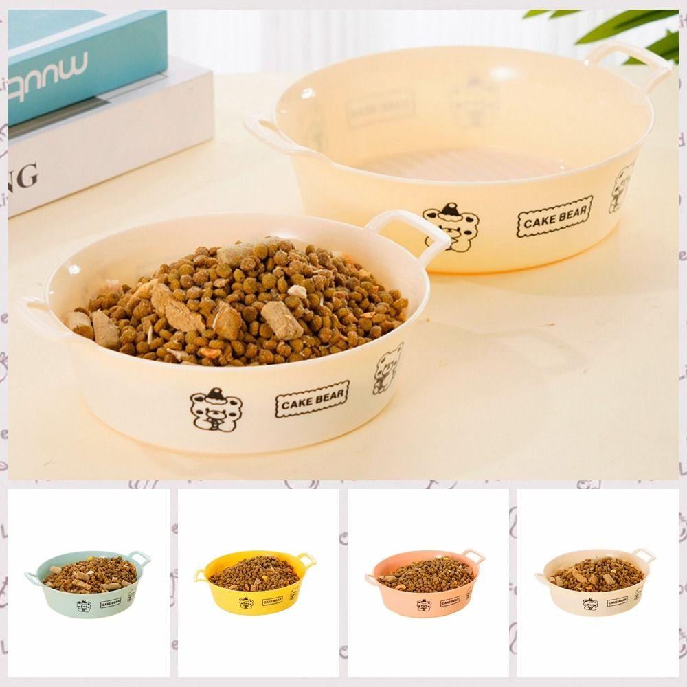 

Round Dog Food Bowl Large Capacity Dog Feeding Bowl Cute Dog Water Bowl Home S розовый