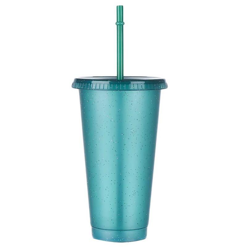 1pcs Summer Creative Water Cup Sequin Glitter Straw Cup Plastic Multi-specification Straw Design Comfortable Straw Cup