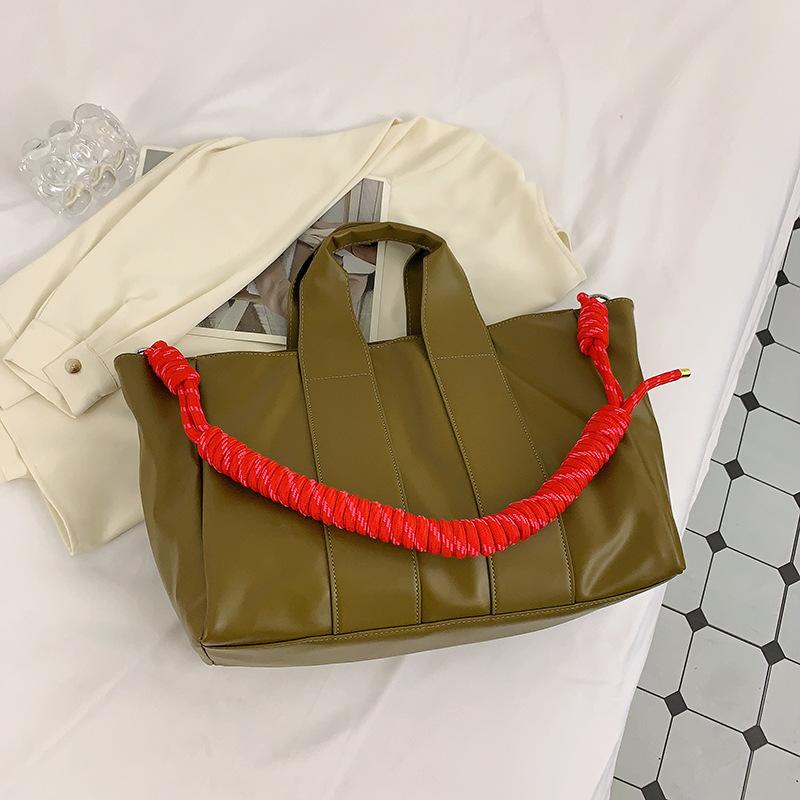 

2025 new tote bag class large capacity shoulder commuter computer bag college student travel crossbody shoulder bag women зелёный