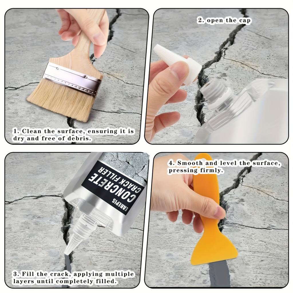 Cement Crack Repair Sealant Glue Roof Wall Floor Concrete Crack Filler - Waterproof,Flexible, and Durable Wall and Floor Sealer
