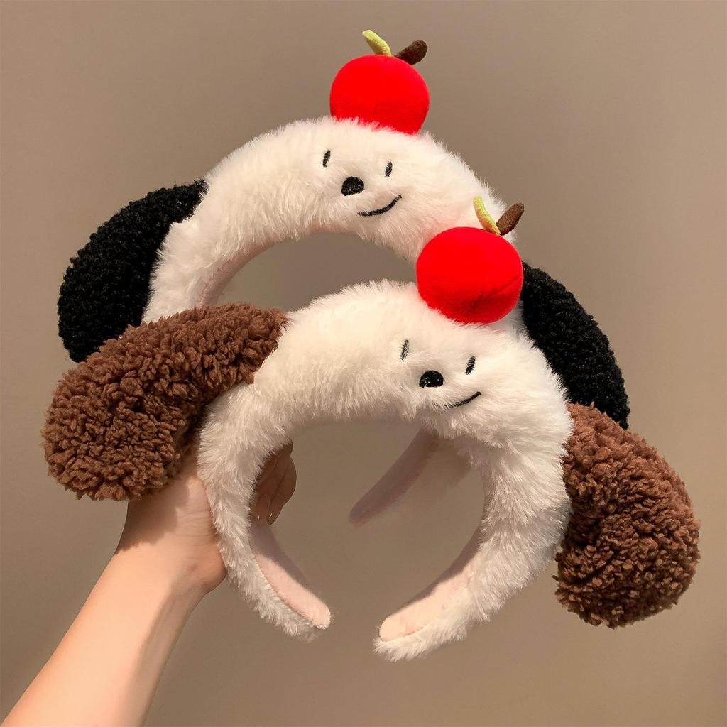 Cartoon Puppy Ears Plush Headband for Women - Autumn/Winter Daily Wear & Face Washing.