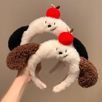 Cartoon Welpenohren Plüsch Stirnband für Damen - Herbst/Winter Alltagskleidung & Gesichtswaschen.