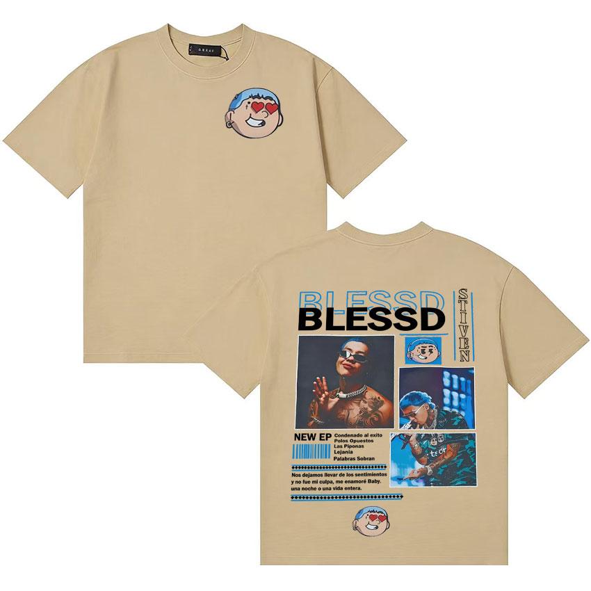 Rapper Blessd Sisabe Album Tour 2025 T Shirts Unisexs Women Hip Hop T Shirt Summer ONeck Oversized Tee Shirt Streetwear Teenagers