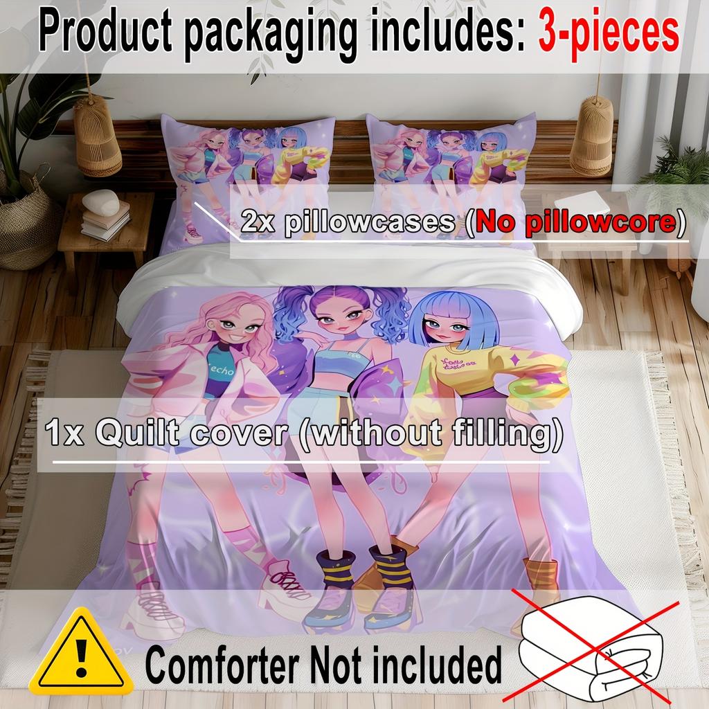 Demon Hunter Sword Kpop Adorable Pastel Girls Design Bedding Collection Ideal for Girls Adults Bedroom Decoration Kpop Rummy Sword