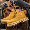 Men's 2024 British Style High-Top Yellow Martin Boots - Autumn/Winter Desert Workwear, Retro Motorcycle