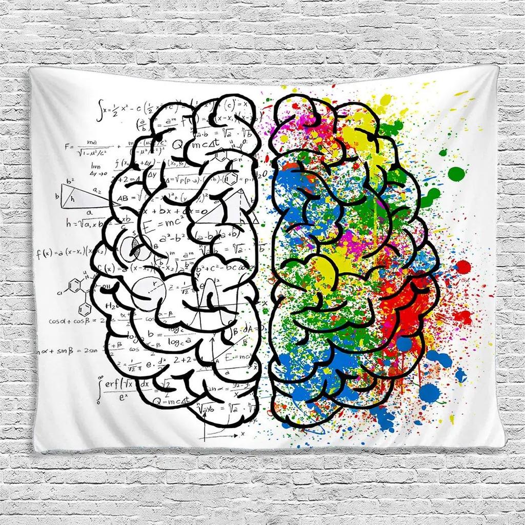 Science Tapestry Black Biology Print Tapestries Education Theme Wall Hanging Home Bedroom Living Room Dorm Decor Wall Blanket