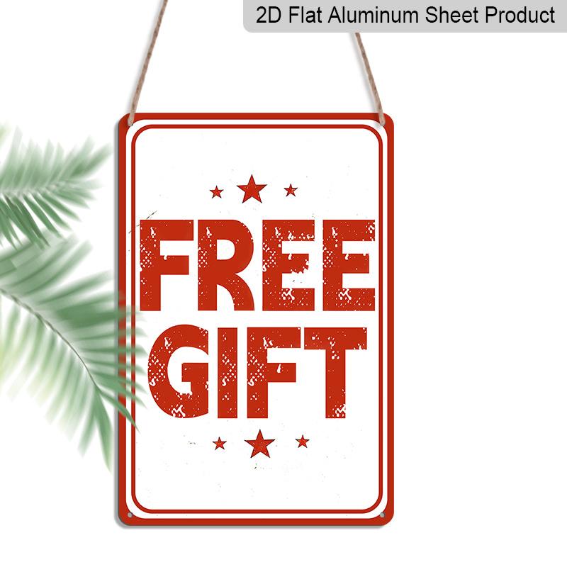 

2D Flat, 1pc FREE GIFT Aluminium Metal Wall Decor Sign - 8 x12 Vintage Red & White Decor, Retro Star Accent Wall Art, Perfect for Store, Shop 20*30cm