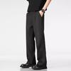 Ice Silk Small Trousers Men's Summer Thin Wide-leg Straight Loose Casual Trousers Drooping Suit Pants Men