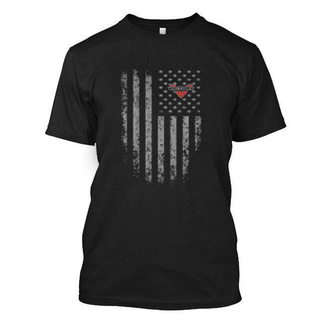 Motorcycle Victory USA Flag Tee T-Shirt L