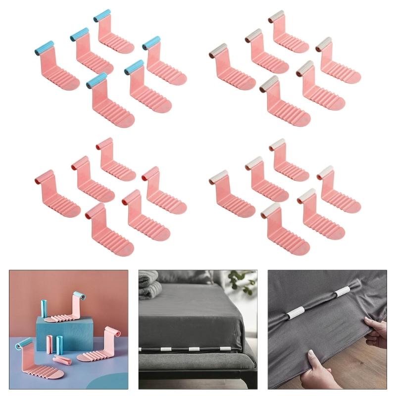 Pack of 6 Stylish Bed Sheet Clip for Securely Holding Elasticized Sheet Place Without Damage Easy Installion Deisgns