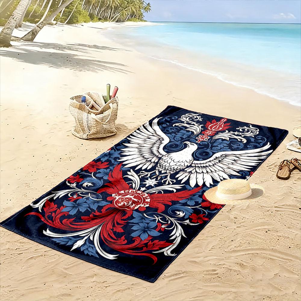 Majestic soaring eagle beauty Print beach towel, quick drying, suitable for travel, outdoor sports, jogging, the beach and swimming, gift