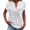 Fashion Women Stand Collar Short Sleeve Button Down Long Sleeve T Shirt