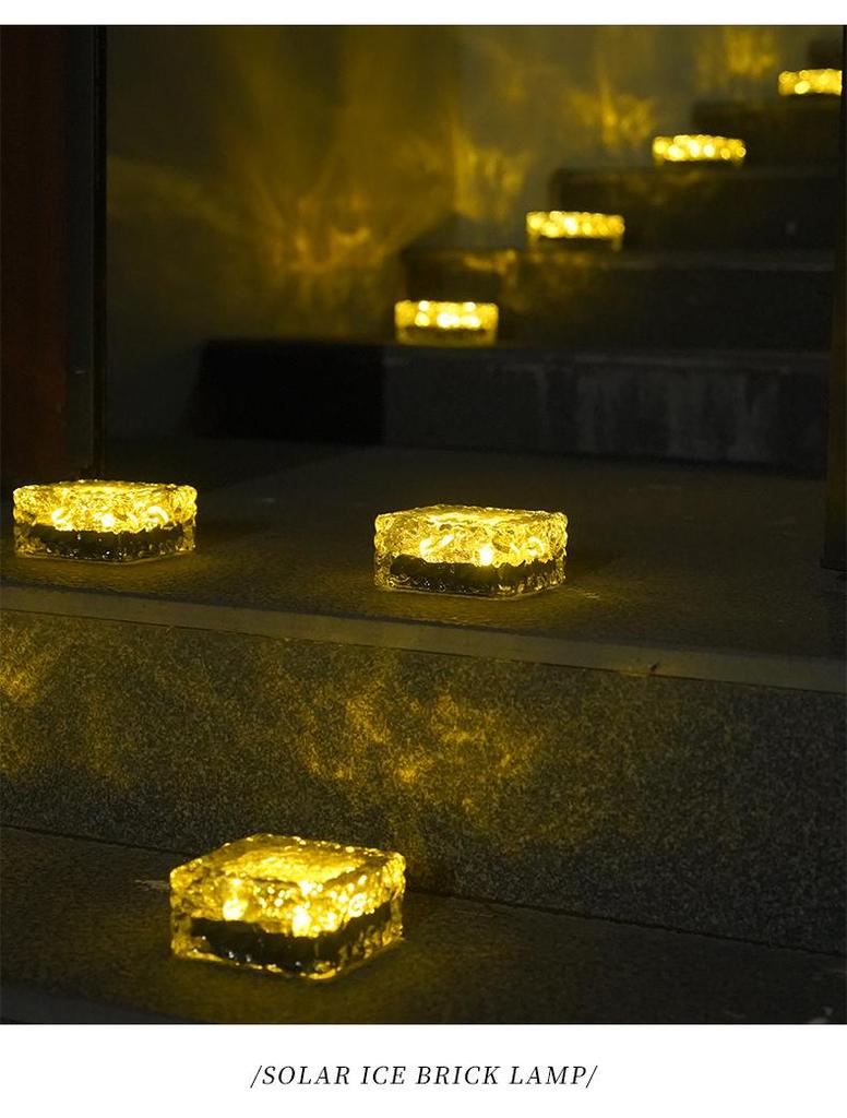 Solar Ice Brick Waterproof Outdoor Garden Light