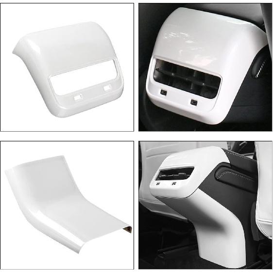 FASTCHE Fit for 2017-2023 Tesla Model 3 / Model Y Rear Air Condition Vent Cover Trim Anti Kick Cover Protectorr for Tesla Model 3 / Y Accessories