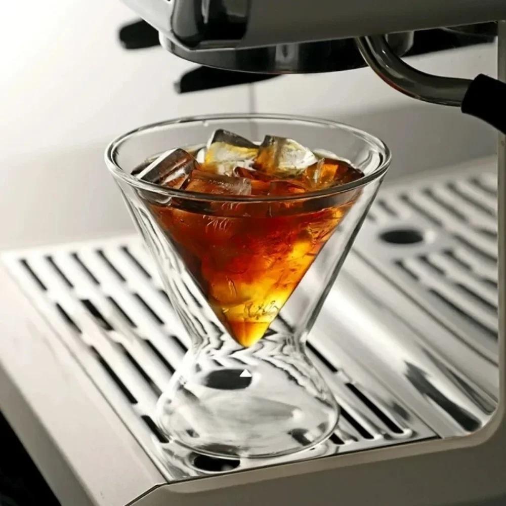 180ml Dwudziestowarstwowy Szklany Kubek do Kawy Kawiarnia Mrożona American Latte Whisky Specjalny Kubek na Napoje Odporny na Zimno i Ciepło Naczynia do Kawy