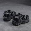 Johnature Leisure Thick Sole Round Toe Sandals Breathable Shallow Hook& Loop Casual Women's Shoes