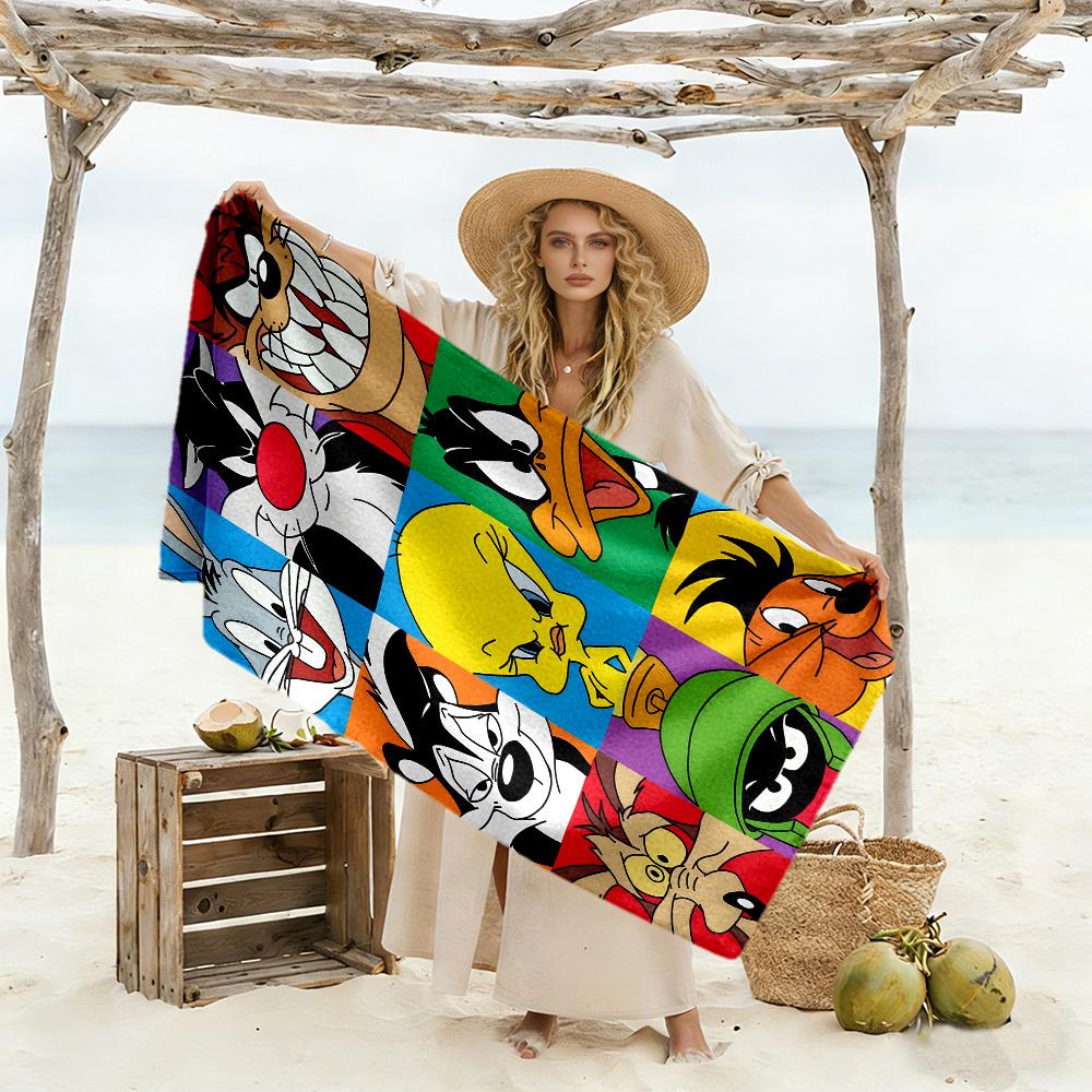 Looney Tunes Christmas soft beach towel Foldable summer vacation towel Bath Accessory Spiritual Gift