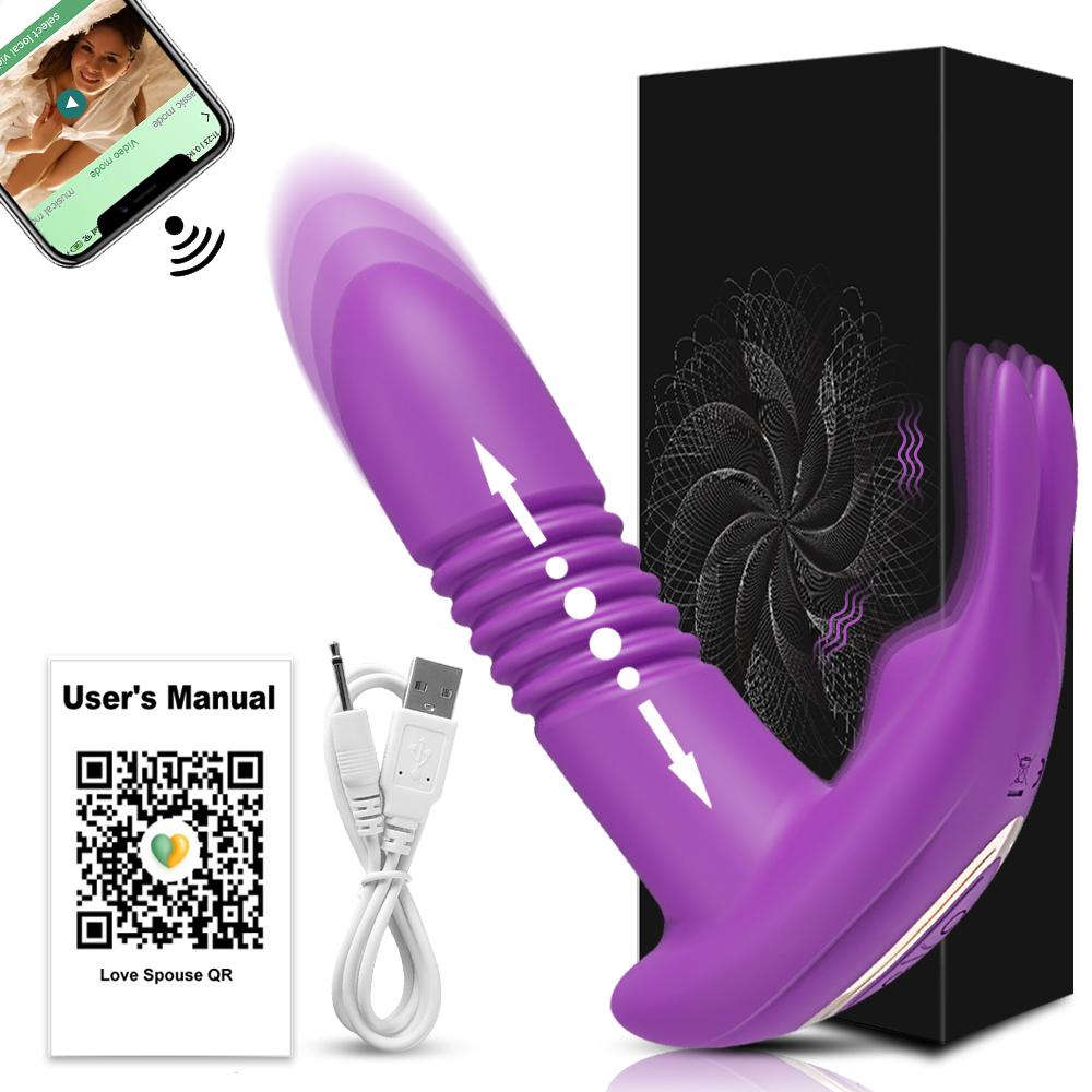 App Control Bluetooth vibrátor pro ženy Nositelný stimulátor klitorisu Teleskopické dildo Bod G Sexuální hračka pro ženy s masturbátorem