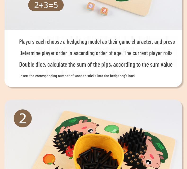 Wooden Hedgehog Puzzle for Kids: Fine Motor Skills & Sensory Training Toy