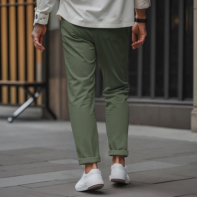 Spring and Autumn Pants Men's Solid Color Simple Business Slim Small Feet Men's Casual Pants