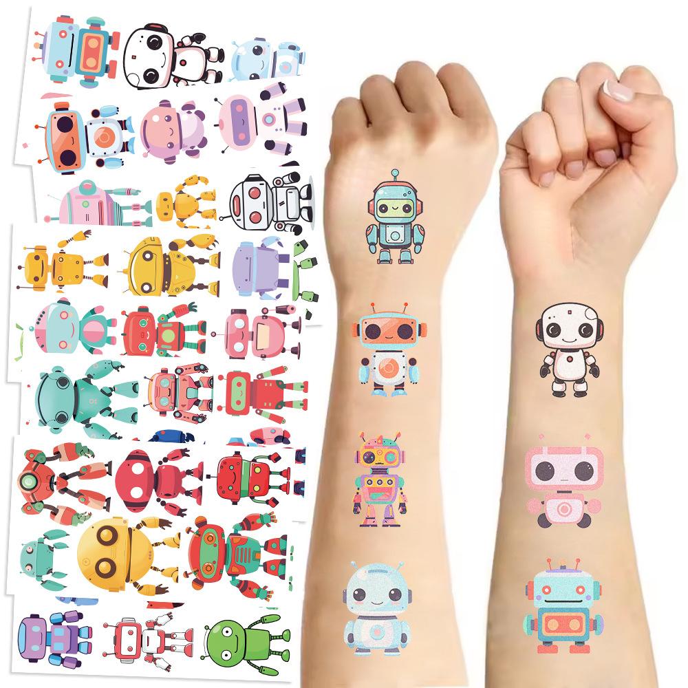 Cartoon Color Robot Series Tattoo Stickers Waterproof Party Gift Funny Face Stickers