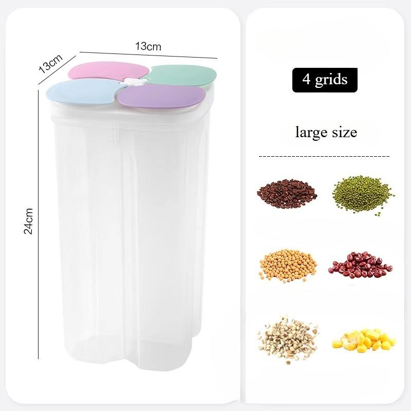 Kitchen Sealed Storage Box Cereal Dispenser Food Storage Tank Rotating Dry Food Cups Container Case Flour Grain Cans Organizer