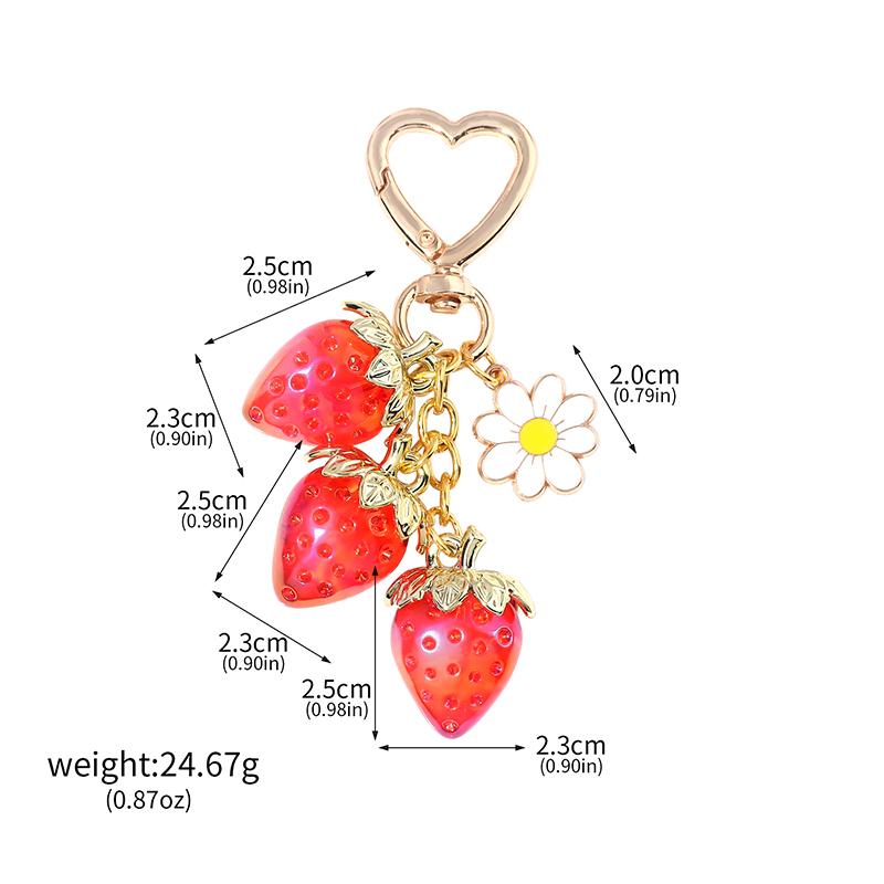 Women'S Bag Pendant Delicious Fruit Strawberry Pendant Couple Keychain Cute Strawberry Charm Key Ring Clothing Accessories