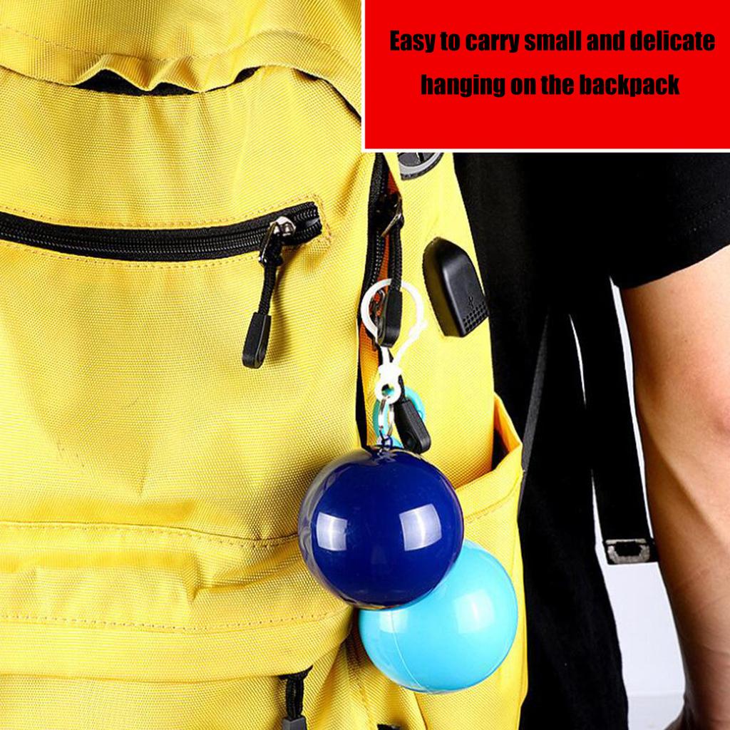Porte-clés Imperméable Jetable Portable Extérieur Adulte Voyage Manteau Suspendu Boule Compressée Poche Boule Équipement de Camping