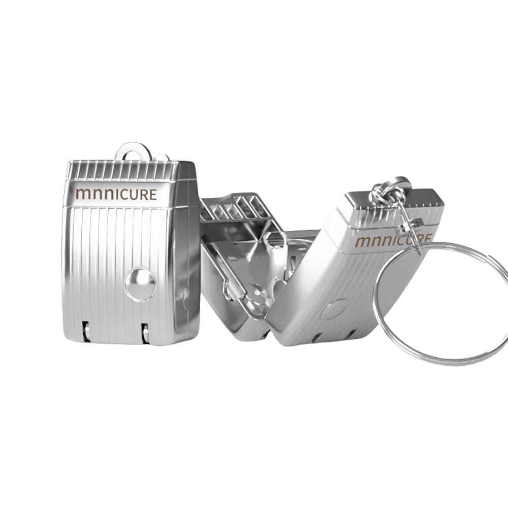 

Stainless Steel Mini Nail Clipper Keychain Bag Pendant Fingernail Clipper Mini Nail File Men/Women StyleB-Silver