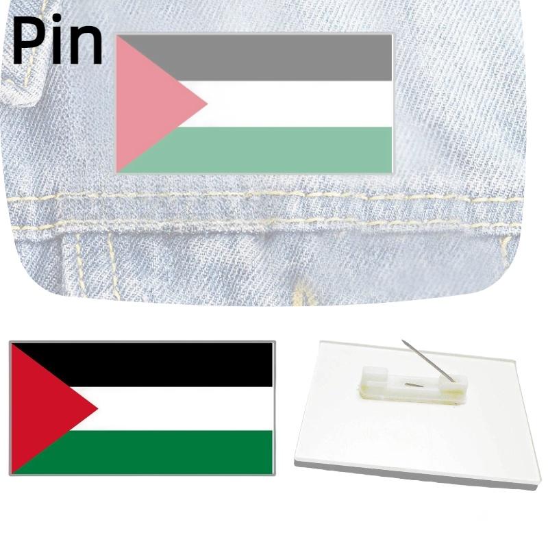 Flag Gaza Palestine Brooch Pin Acrylic Badge Clothes Accessories Souvenir Gift