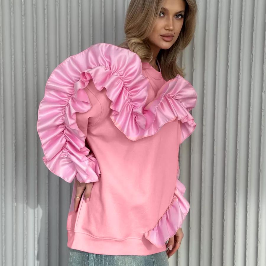 Женские толстовки большого размера с капюшоном флисовые свитера с круглым вырезом повседневные топы удобные пушистые наряды в стиле пэчворк осенне-зимние пуловеры для женщин L 2429₽