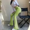 Solid Hot Y2K Woman Pants Aesthetic Fashion Streetwear Women Clothes Slim High Waist Sexy Bell Bottom Long Flare Tights