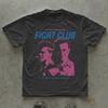 T-shirt Fight Club, Maglietta con Arte Retro del Film, Film Cult di David Fincher, Stile Vaporwave, Grafica Minimalista di Tyler Durden, Maglietta Unisex in Cotone