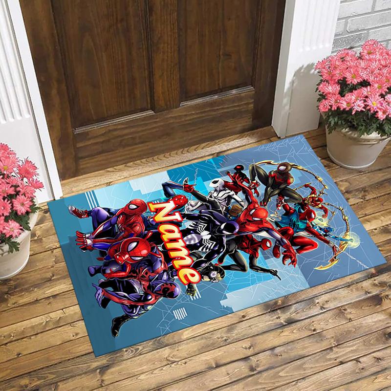 Personalized Name S-Spider M-Man Flight Living Room Non-Slip Area Rug Soft Carpet for Bedroom Kids Playroom Sofa Office Home Decor Doormat