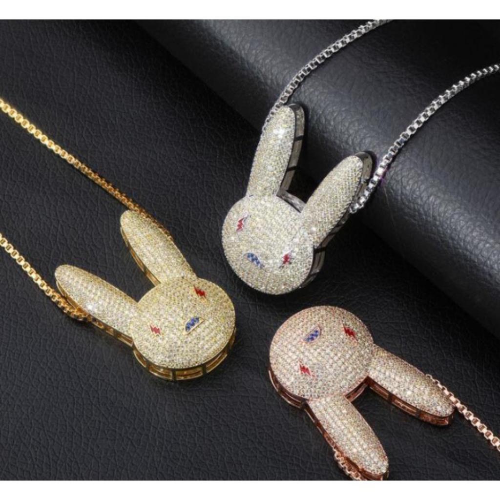 Creative Hip Hop Trend Personality Animal Rabbit Pendant Necklaces for Men Women Jewelry Gift