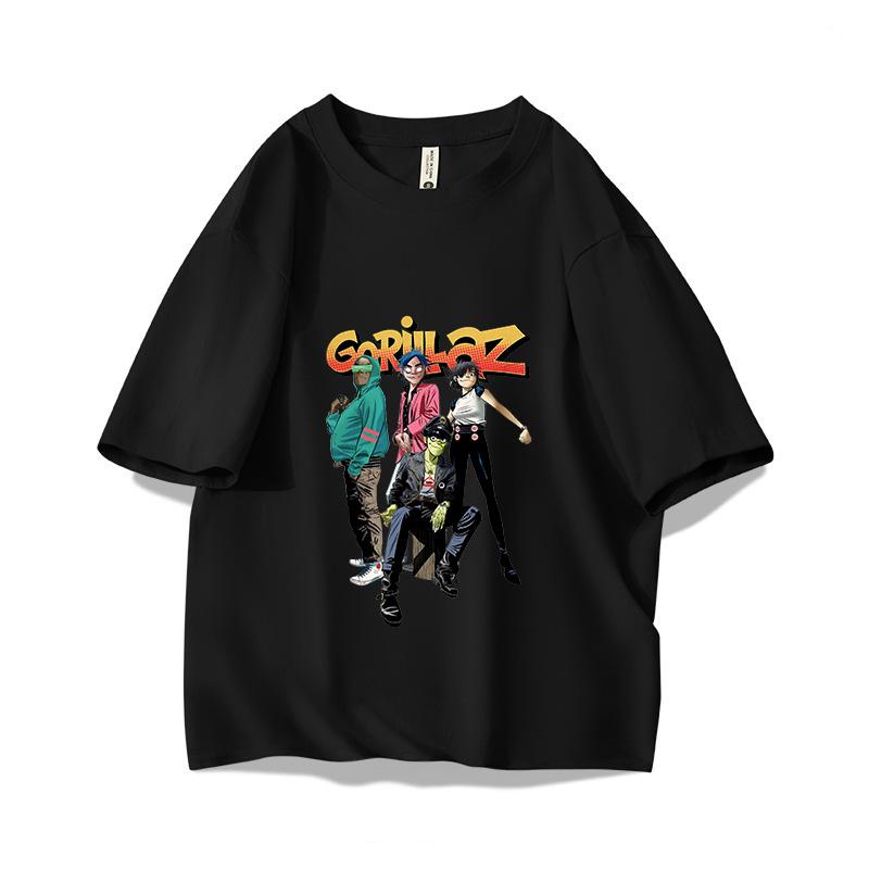 Music Band Gorillaz Punk Rock Print 100 Cotton T Shirt Unisex Women Summer 90s Oneck Cotton Short Sleeve Tshirt Vintage Y2K Tee