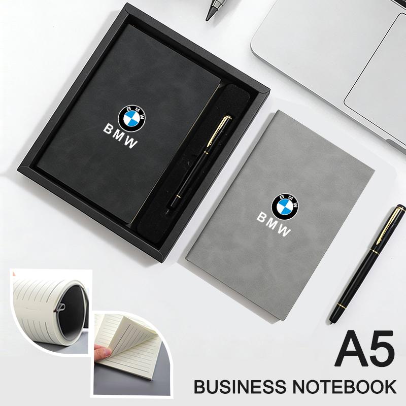 Car Logo Notebook Thickened Retro Diary Set Accessory Gift For BMW X1 X3 X5 X6 X7 1 3 5 6 7 Series G20 G30 F07 F15 F16 Keychain