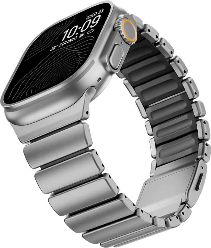 Титановий фторкаучуковий ремінець для Apple Watch Ultra 3 2 49 мм 46 мм 45 44 мм Магнітний ремінець для Iwatch 11 10 9 8 7 SE Розкішний ремінець для годинника