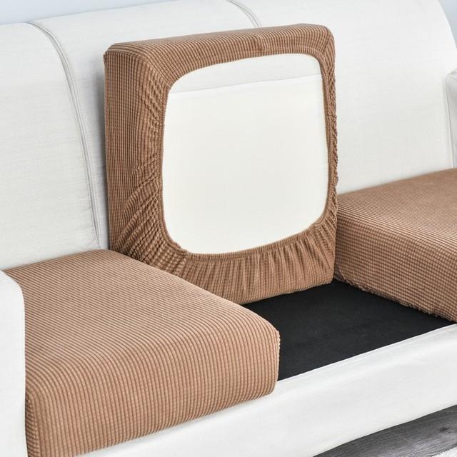 Jacquard Sofa Soft Cushion Cover For Living Room Pet Owners Kids Furniture Protective Cover Polar Fleece Stretch Washable Removable Couch Covers