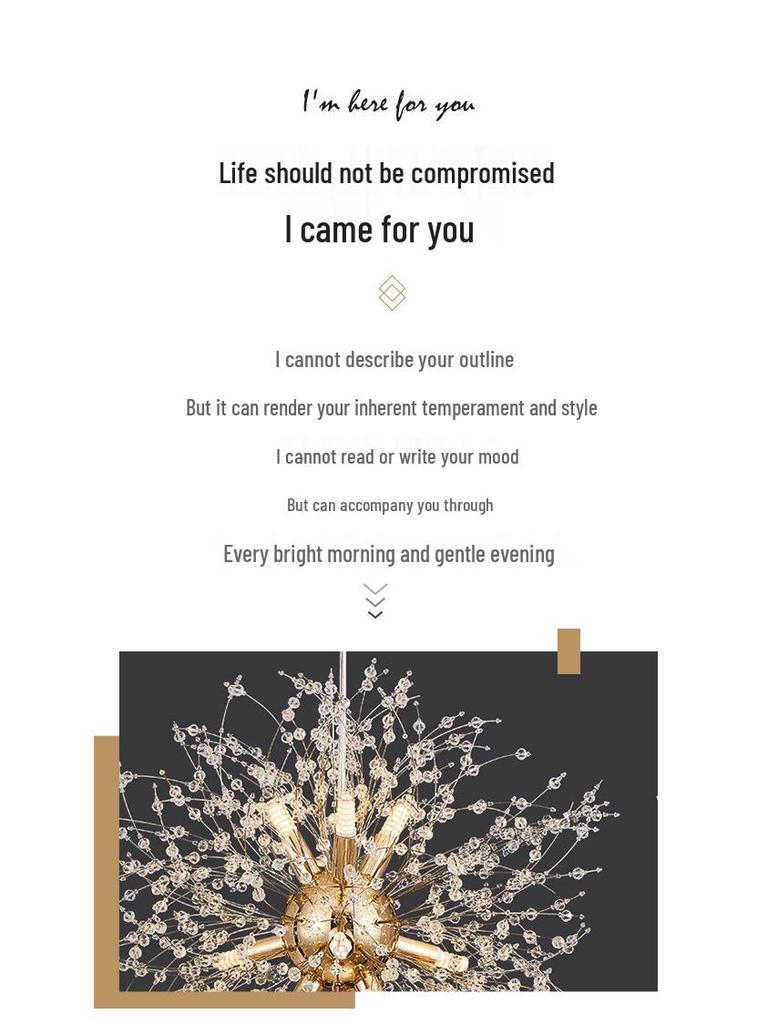 Nordic Dandelion Crystal Chandelier for Living Room or Bedroom