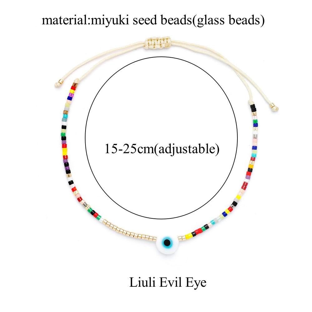 Vlen Women's Turkish Evil Eye Bracelet for Good Luck & Positive Energy Miyuki Beads Jewelry Gift Protection Pulseras