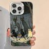 Dark Funny Monster Cat Phone Case For iPhone 17 Air 16 15 14 11 12 13 Pro Max Plus X XR XS Colored Silver Hard Cover