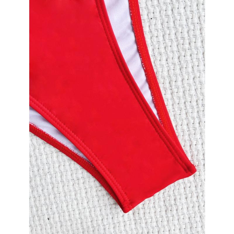Women Solid Color Backless Strappy One Piece Swimsuit Ladies Bathing Suit