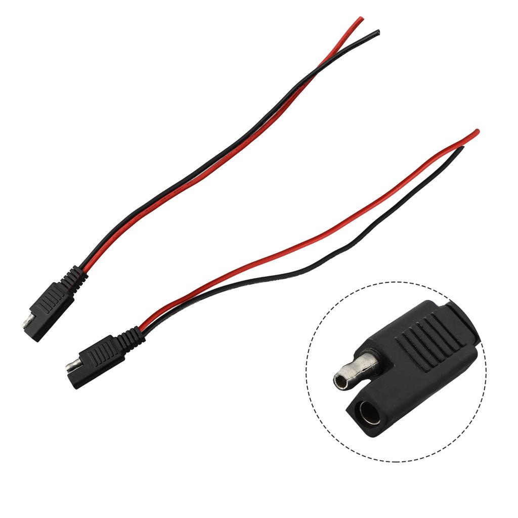1Pair SAE Single Ended ExtensionCable 18AWG SAE Quick Disconnect Plug Cable 13CM Solar Cell Plug Wire Male+Female Cable
