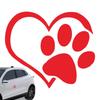 Car Heart Decal, Auto Waterproof Dog Paw Decoration, Reflective Love Paw Print Car Sticker,