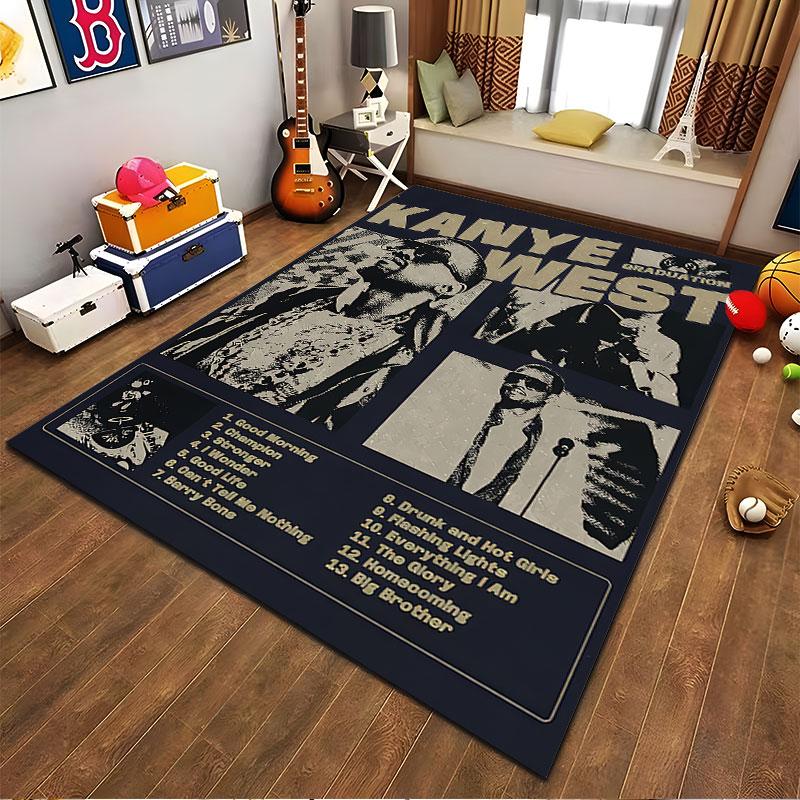 Kanye Album Cover Rug Design suitable as a non-slip mat for the living room or bedroom sofa